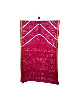 All Over Pink Color Cotton Bandhani Saree