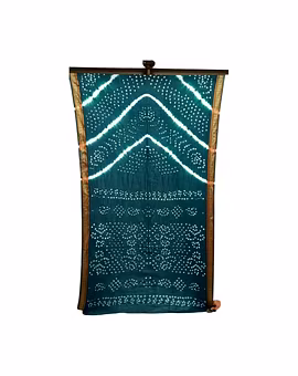 All Over Green Color Cotton Bandhani Saree