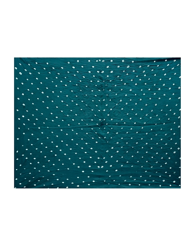All Over Green Color Cotton Bandhani Saree-2