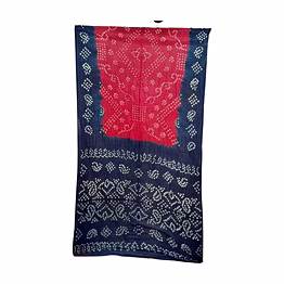 kala sanskruti retail pvt.ltd. blue & gajari color cotton bandhani saree