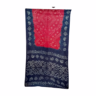 kala sanskruti retail pvt.ltd. blue & gajari color cotton bandhani saree