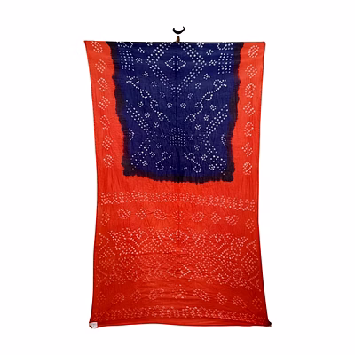kala sanskruti retail pvt.ltd. peach & purple color cotton bandhani saree