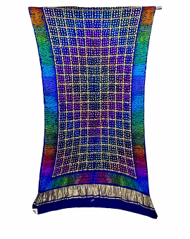 All Over Blue Color Pure Gaji Silk Bandhani Dupatta