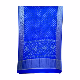 kala sanskruti retail pvt.ltd. all over blue color dupion silk bandhani saree