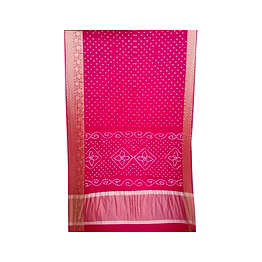 kala sanskruti retail pvt.ltd. all over gajari color dupion silk bandhani saree