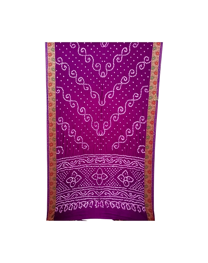 All Over Magenta Color Dupion Silk Bandhani Saree-KSA6X-90519