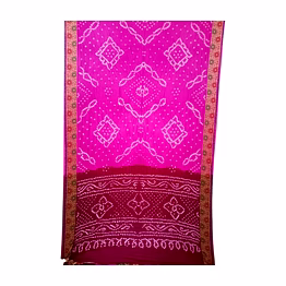 kala sanskruti retail pvt.ltd. light dark pink color dupion silk bandhani saree