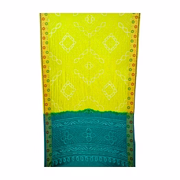 kala sanskruti retail pvt.ltd. rama & perrot green color dupion silk bandhani saree