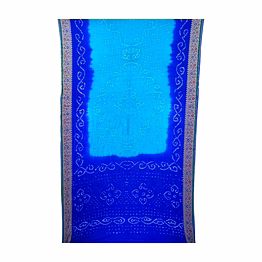 kala sanskruti retail pvt.ltd. blue & sky blue color dupion silk bandhani saree
