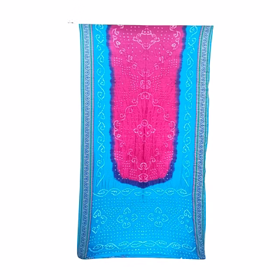 kala sanskruti retail pvt.ltd. magenta & sky blue color dupion silk bandhani saree