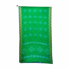 kala sanskruti retail pvt.ltd. sky blue & perrot green color dupion silk bandhani saree