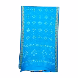 kala sanskruti retail pvt.ltd. sky blue & rust color dupion silk bandhani saree