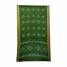 kala sanskruti retail pvt.ltd. red & green color dupion silk bandhani saree