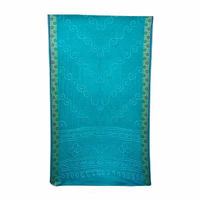 kala sanskruti retail pvt.ltd. all over sea green color dupion silk bandhani saree