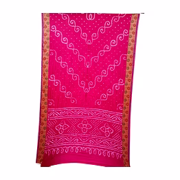 kala sanskruti retail pvt.ltd. all over pink color dupion silk bandhani saree