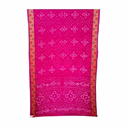 kala sanskruti retail pvt.ltd. pink & grey color dupion silk bandhani saree