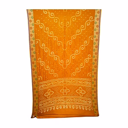 kala sanskruti retail pvt.ltd. all over rust color dupion silk bandhani saree