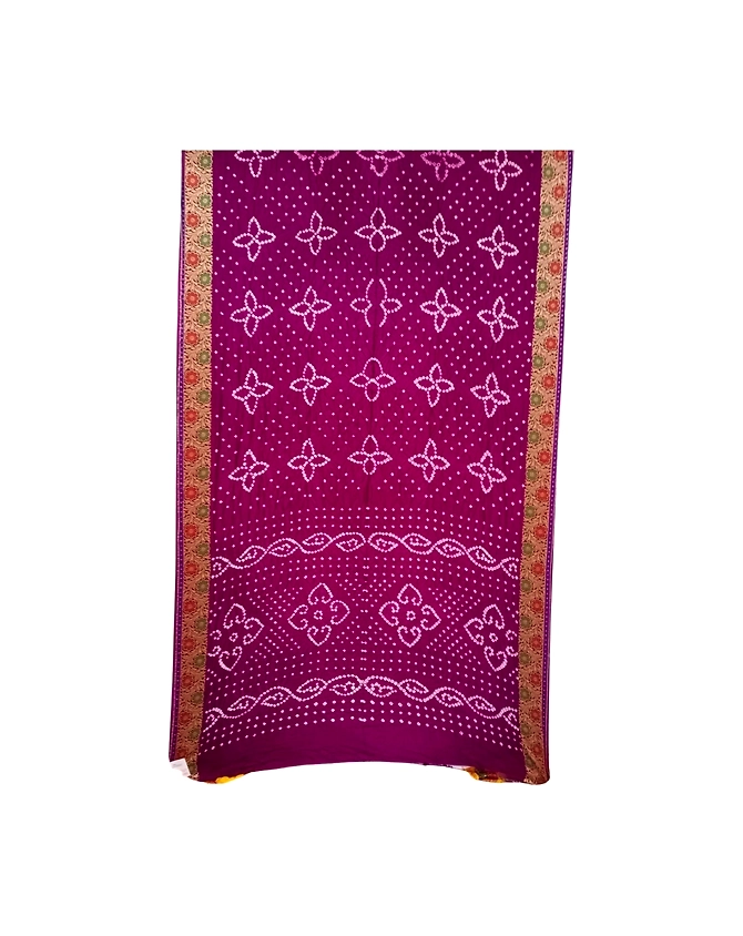 Jambali &amp; Golden Color Dupion Silk Bandhani Saree-KSA6X-90561