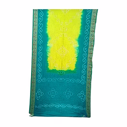 kala sanskruti retail pvt.ltd. rama & pista color dupion silk bandhani saree