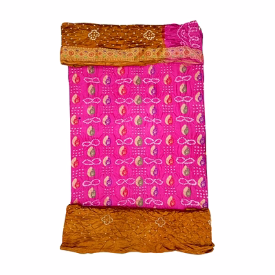 kala sanskruti retail private limitade pink & ciku color dupion silk bandhani dress