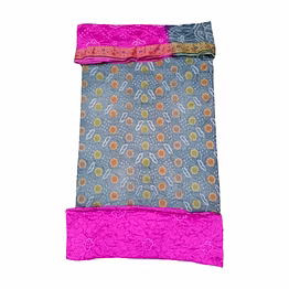 kala sanskruti retail private limitade grey & pink color dupion silk bandhani dress