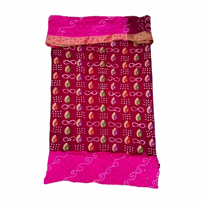 kala sanskruti retail private limitade magenta & pink color dupion silk bandhani dress