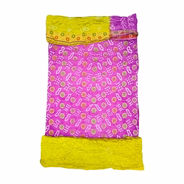 kala sanskruti retail private limitade pink & perrot color dupion silk bandhani dress