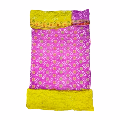 kala sanskruti retail private limitade pink & perrot color dupion silk bandhani dress