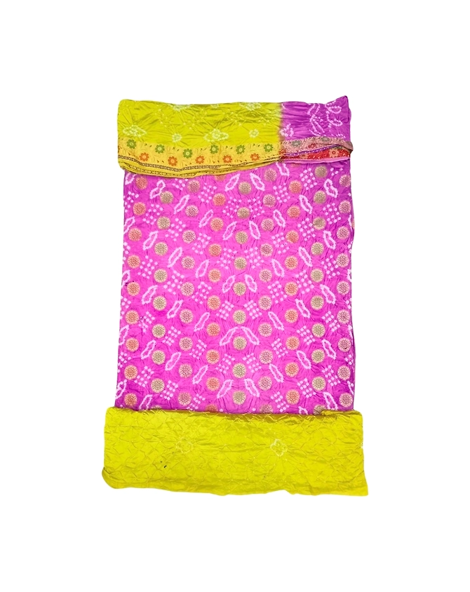 Pink &amp; Perrot Color Dupion Silk Bandhani Dress-KSB6X-10246