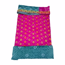 kala sanskruti retail private limitade magenta & kakach color dupion silk bandhani dress