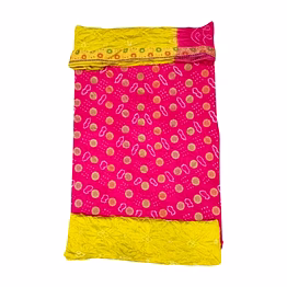 kala sanskruti retail private limitade pink & lemmon color dupion silk bandhani dress