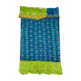 kala sanskruti retail private limitade indigo & pista color dupion silk bandhani dress