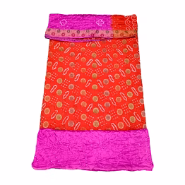 kala sanskruti retail private limitade orange & pink color dupion silk bandhani dress