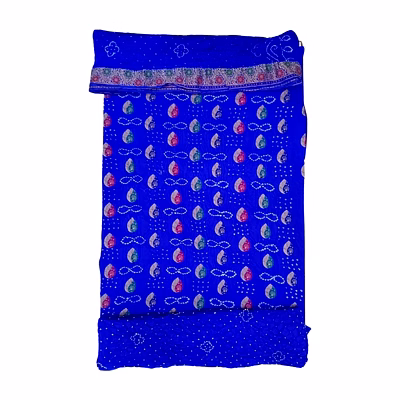 kala sanskruti retail private limitade all over blue color dupion silk bandhani dress