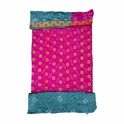 kala sanskruti retail private limitade pink & grey color dupion silk bandhani dress