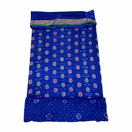 kala sanskruti retail private limitade light dark blue color dupion silk bandhani dress