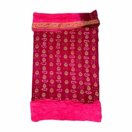 kala sanskruti retail private limitade maroon & pink color dupion silk bandhani dress