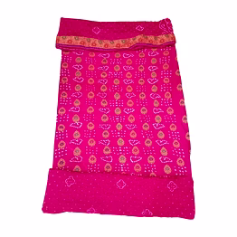kala sanskruti retail private limitade light dark pink color dupion silk bandhani dress