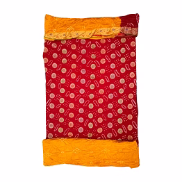 kala sanskruti retail private limitade maroon & rust color dupion silk bandhani dress