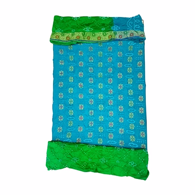 kala sanskruti retail private limitade rama & parrot green color dupion silk bandhani dress