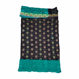 kala sanskruti retail private limitade black & rama color dupion silk bandhani dress