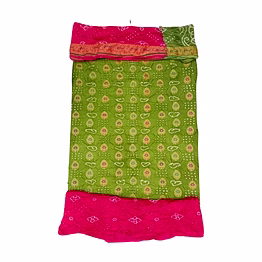 kala sanskruti retail private limitade pista & gajari color dupion silk bandhani dress