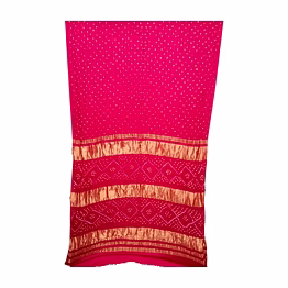 kala sanskruti retail private limitade all over pink color art silk bandhani saree