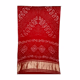 kala sanskruti retail private limitade all over red color art silk bandhani saree