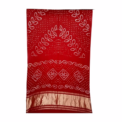 kala sanskruti retail private limitade all over red color art silk bandhani saree