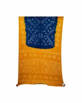 Indigo & Rust Color Cotton Bandhani Saree