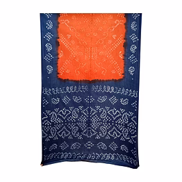 kala sanskruti retail private limitade peach & indigo color cotton bandhani saree