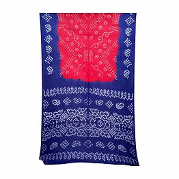 kala sanskruti retail private limitade pink & blue color cotton bandhani saree