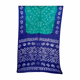 kala sanskruti retail private limitade blue & rama color cotton bandhani saree
