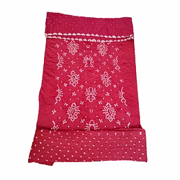 kala sanskruti retail private limitade all over gajari color cotton bandhani dress